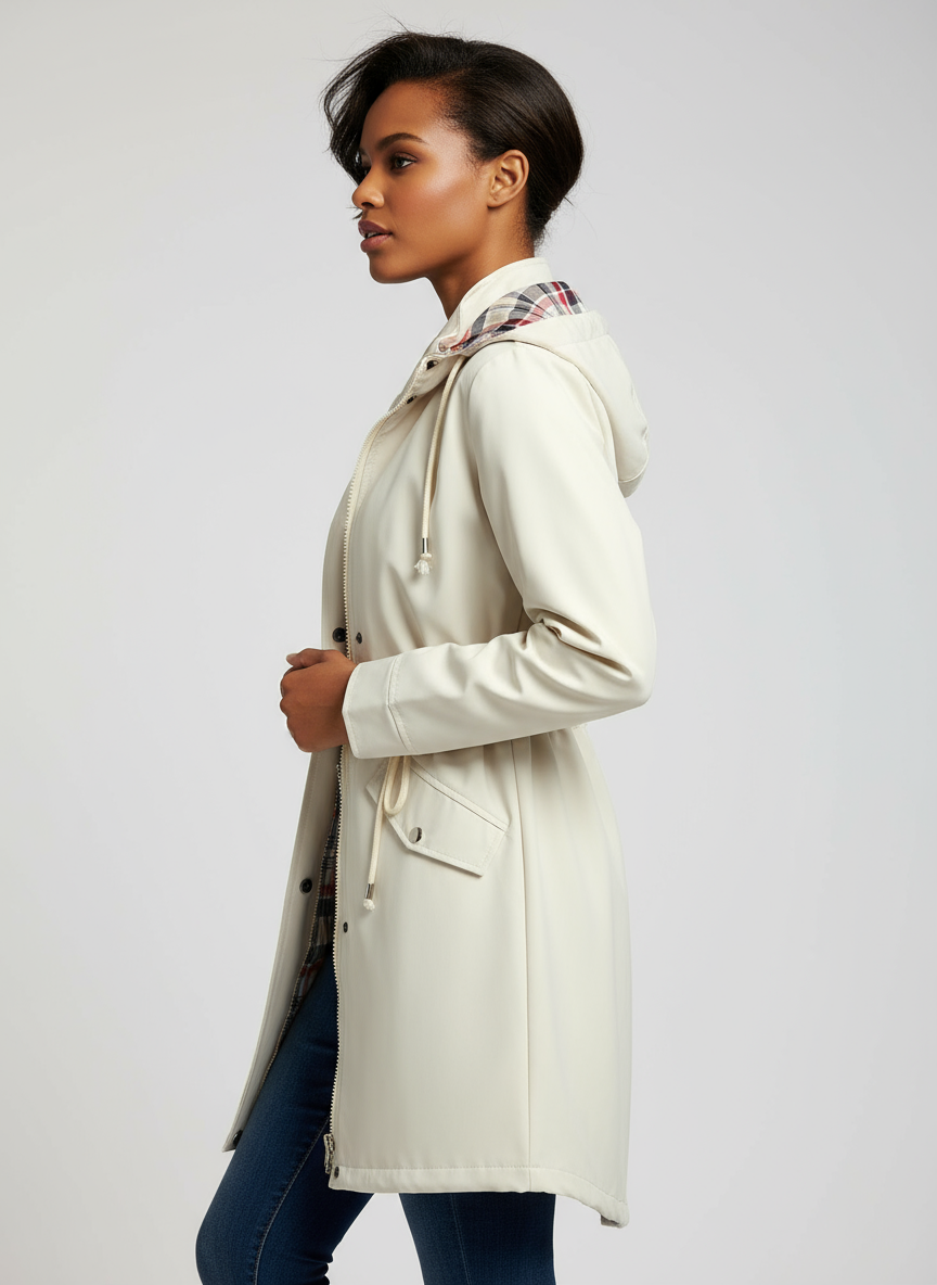 Coupe-vent à capuche avec cordon de serrage à la taille - Lencensa