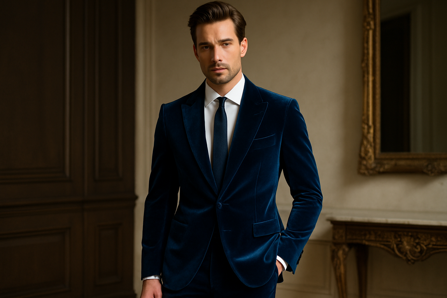 Mannequin élégant - Costume bleu velours