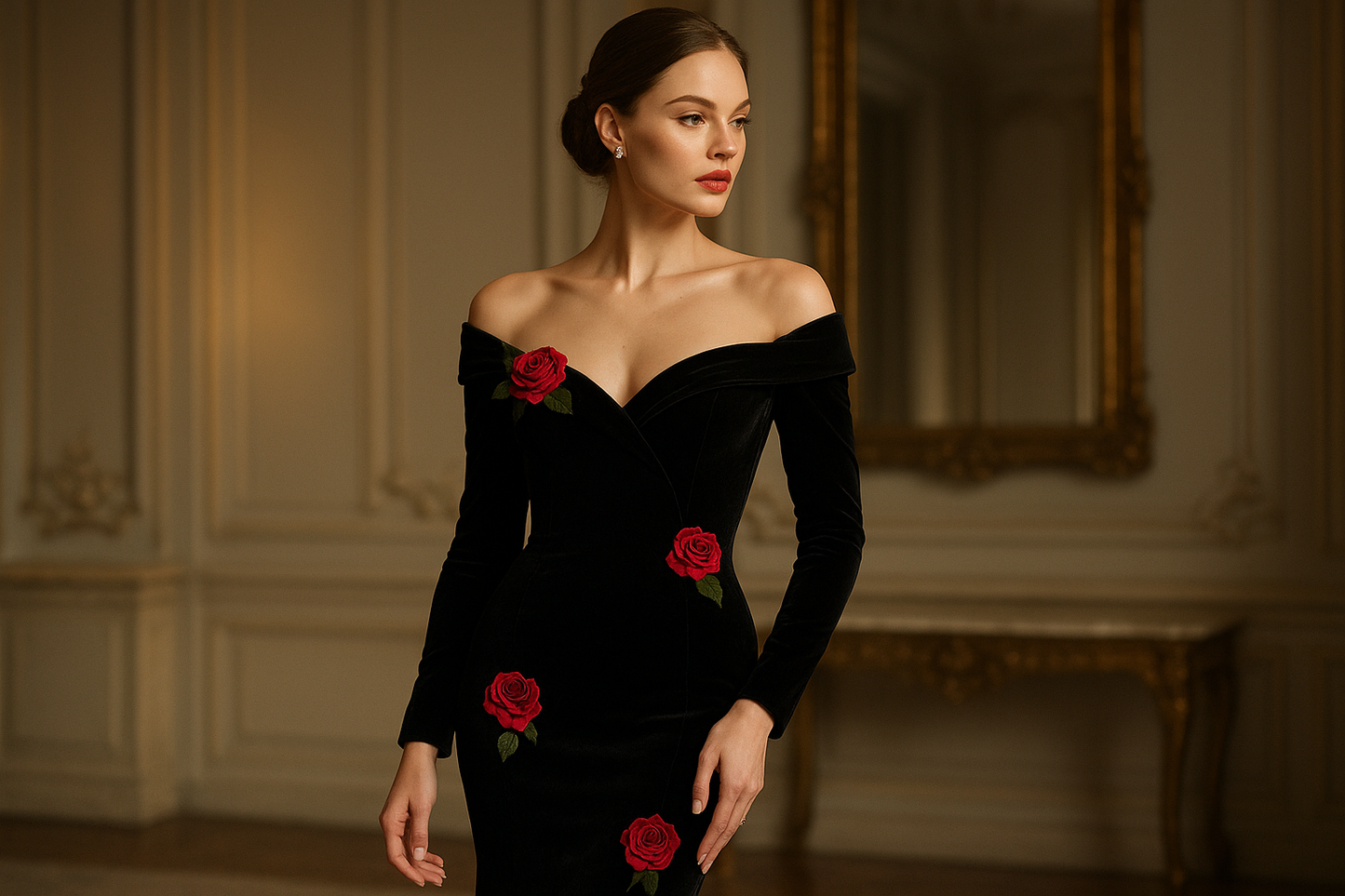 Mannequin élégant - Robe velours noir
