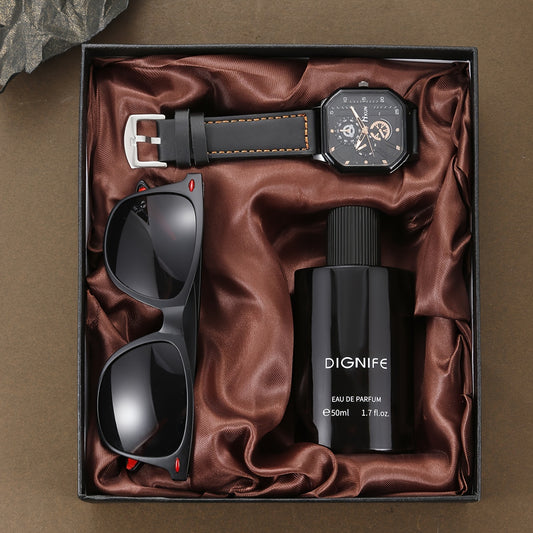 Lencensa Ensemble Cadeau Homme - Montre + Lunettes + Parfum