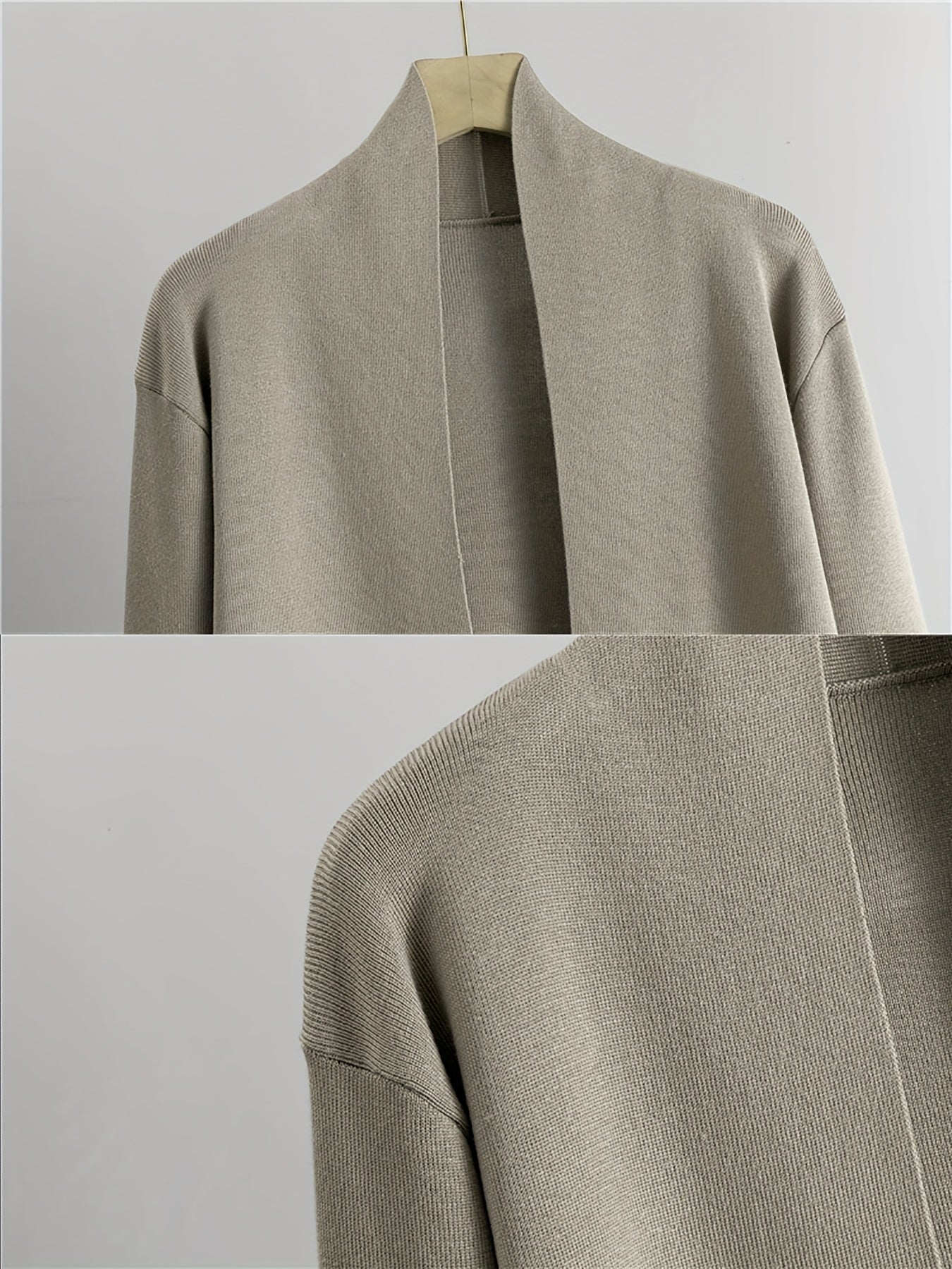 Autumn and Winter Women's Outfit, Solid Color Sweater Three-Piece Set, Cardigan Jacket Ensemble, Casual Elegant Ladies' Suit, Korean Style Top and Bottom Set, Fabric Wide-Leg Pants Set, Fabric Vest Set, Commuter Style Outfit, - Lencensa 