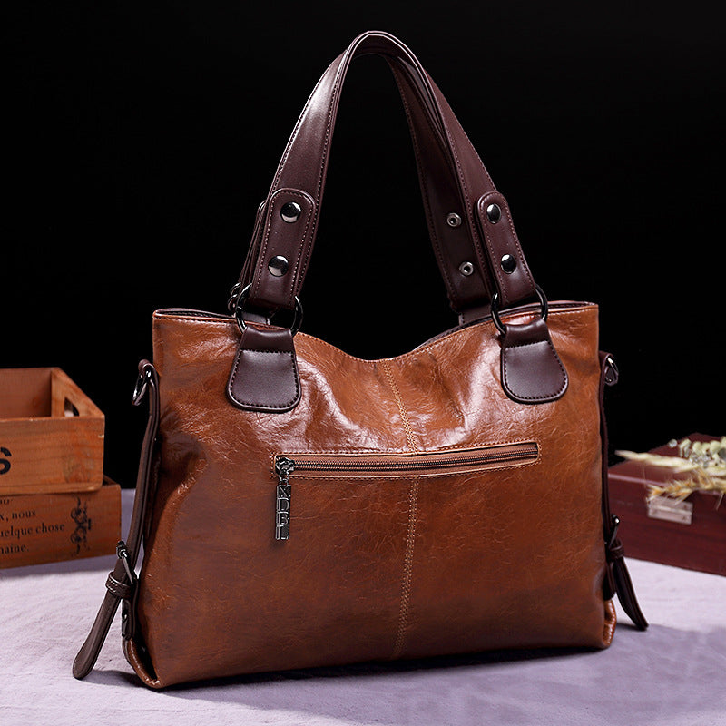 Tote Soft Leather Shoulder Bag - Lencensa 