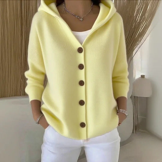 Women's Hooded Knit Cardigan - Lencensa 