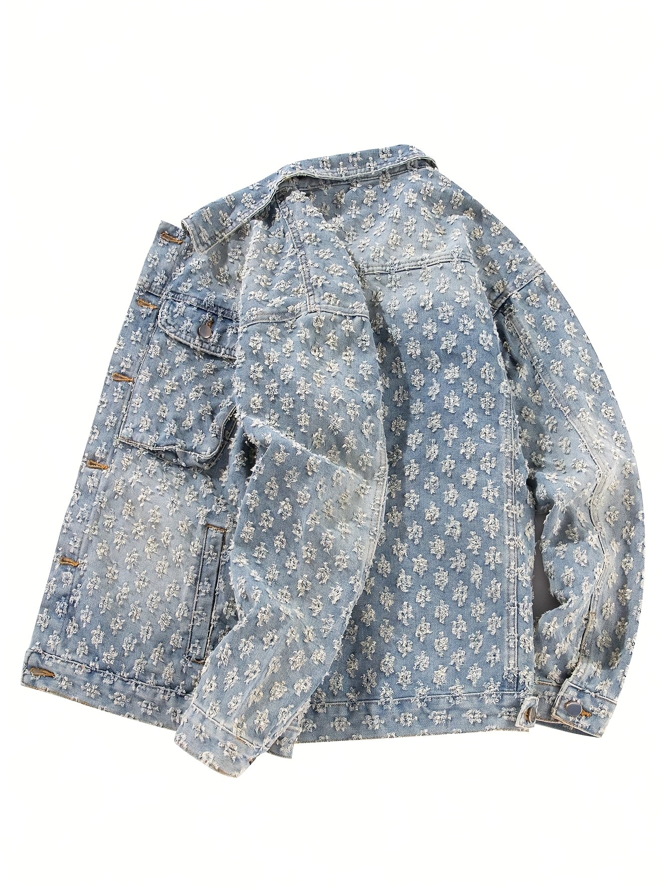 Veste Streetwear Vintage Lencensa - vrai Denim Épaules Tombantes Homme