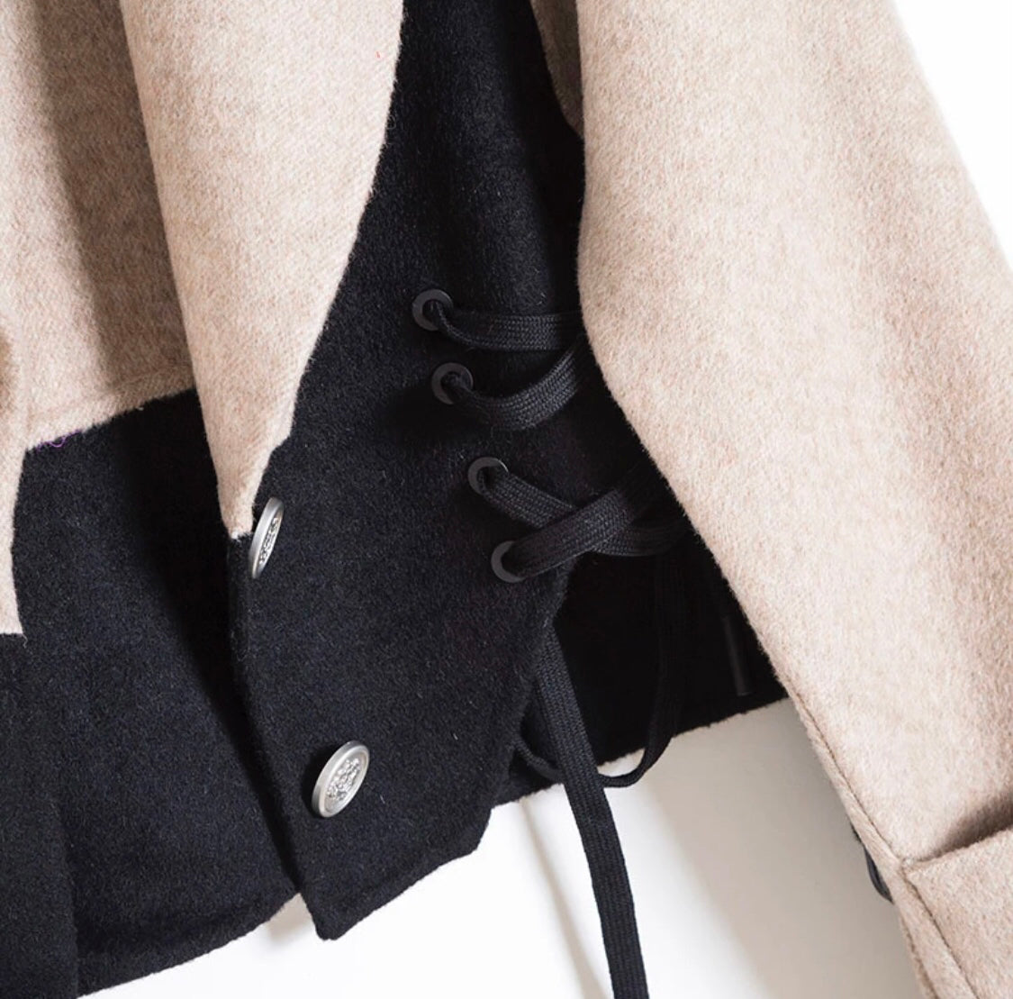 Pure desire style short coat with cross knot decoration - Lencensa 