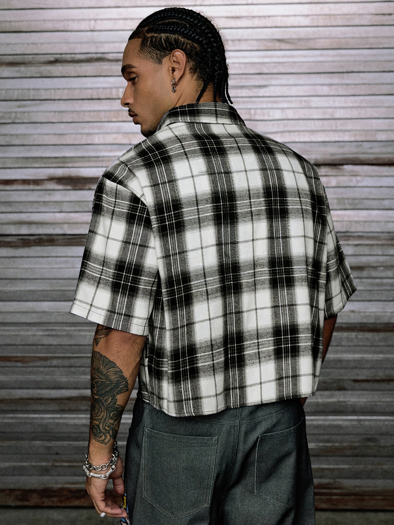 Lencensa - Chemise Homme Manches Courtes Carreaux Rouge et Blanc