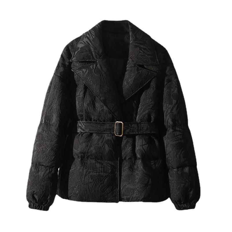 Elegant Black Goose Down Jacket for Women - Lencensa 
