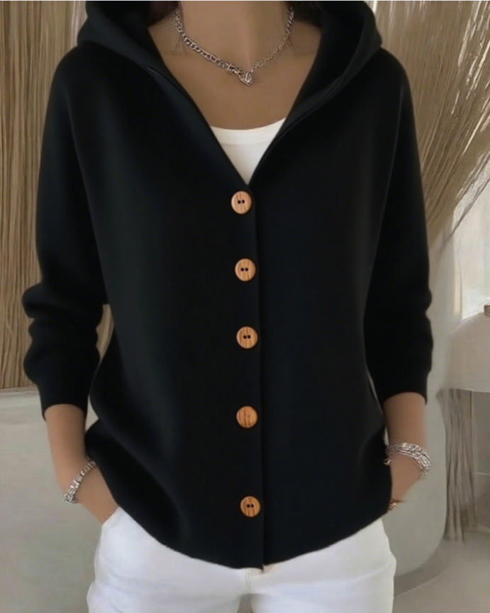 Women's Hooded Knit Cardigan - Lencensa 