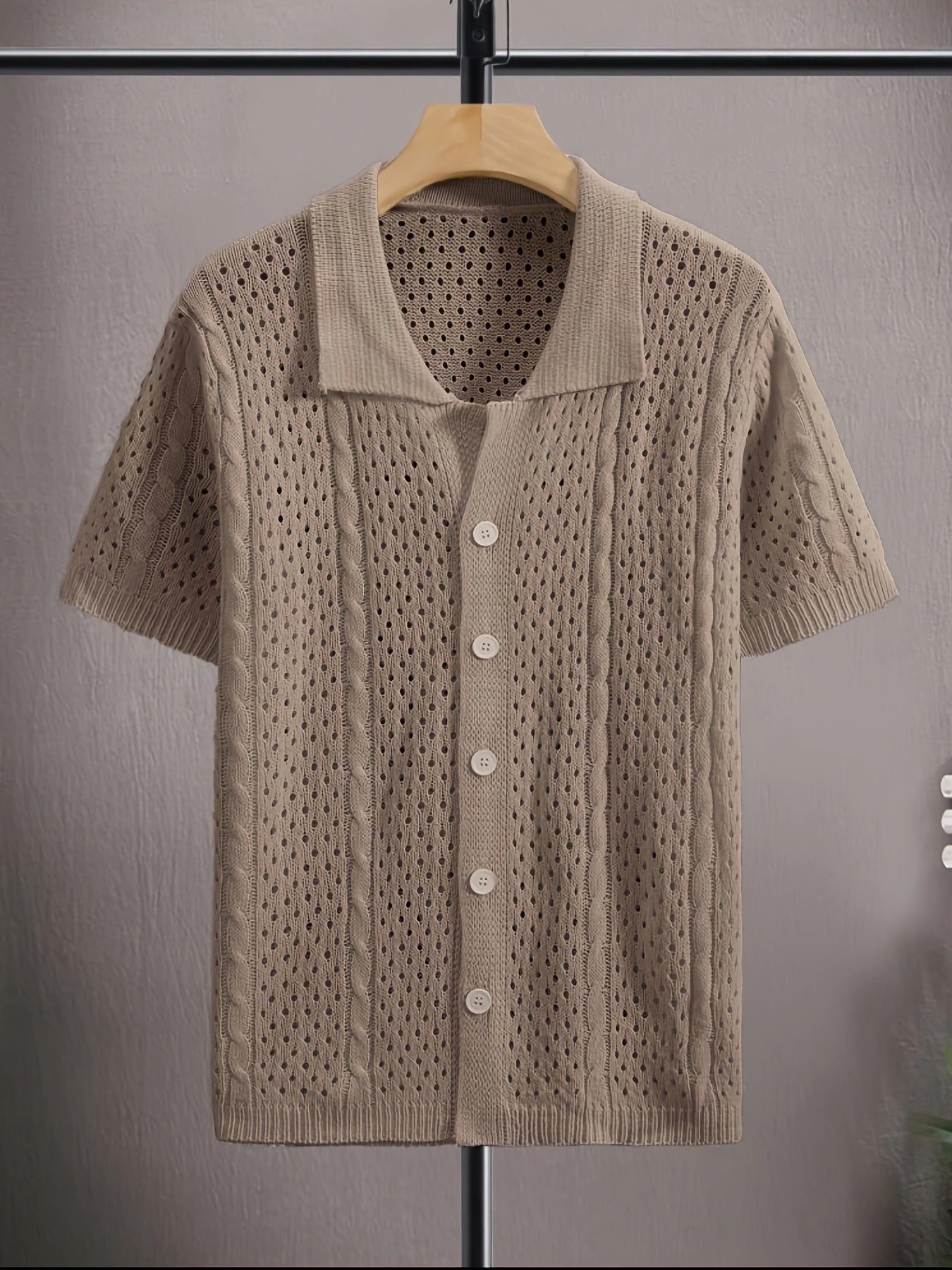 Pull Léger Lencensa - Maille Ouverte Boutonnée Casual Homme