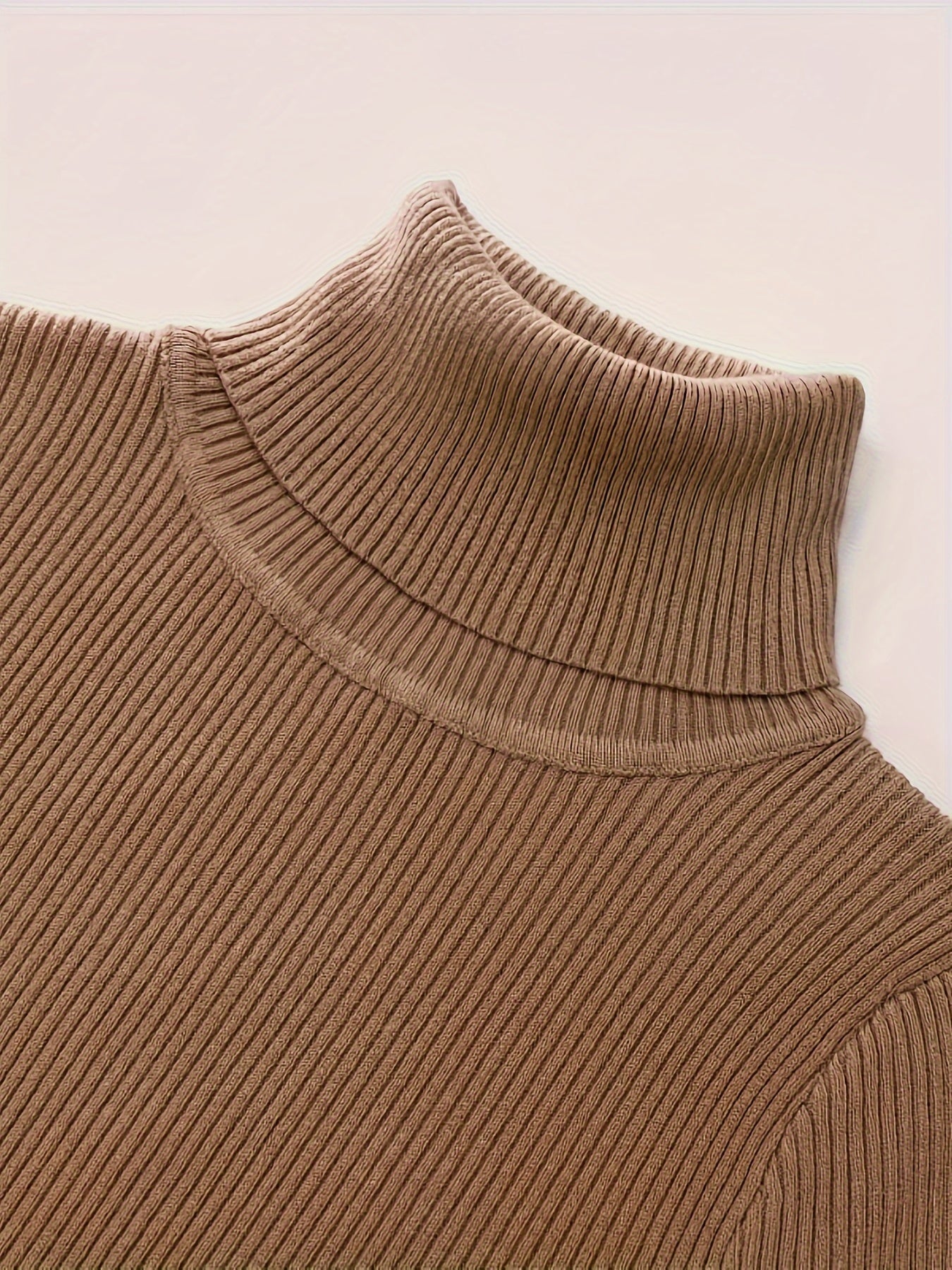 Turtleneck 3 Packs Knitted Pullover Sweater, Casual Solid Color Long Sleeve Sweater For Fall & Winter, Women's Clothing - Lencensa 