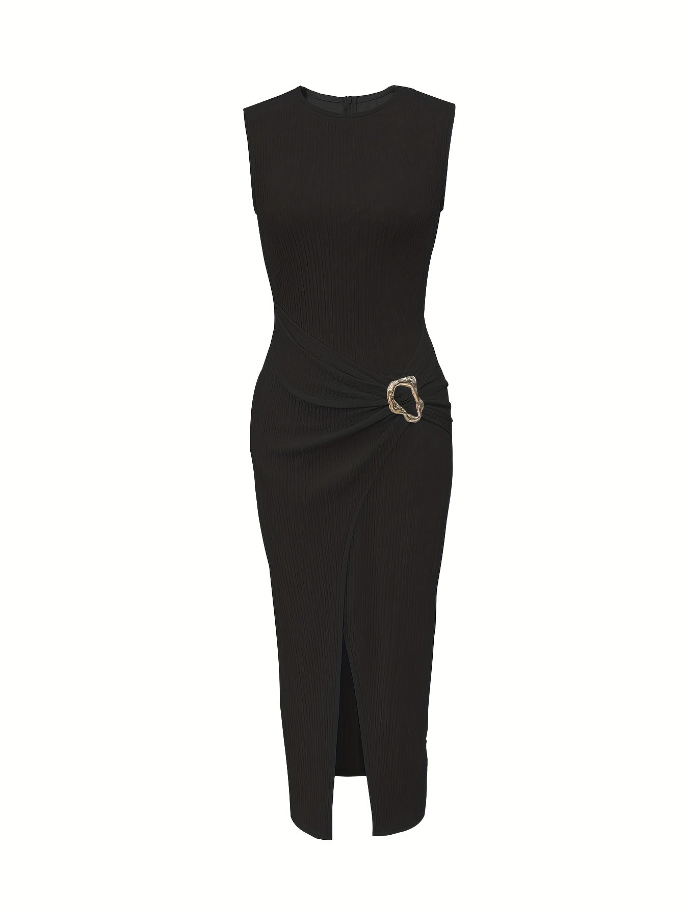 Lencensa - Robe Élégante Sans Manches à Fentes Femme
