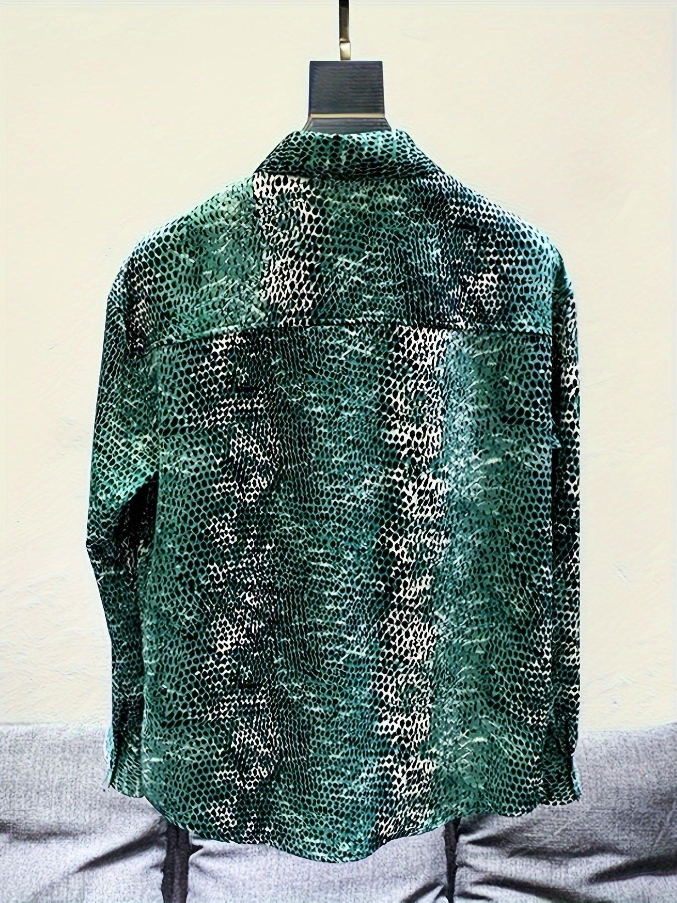 Chemise Motif Serpent Lencensa - Manches Longues Casual Urbain Homme