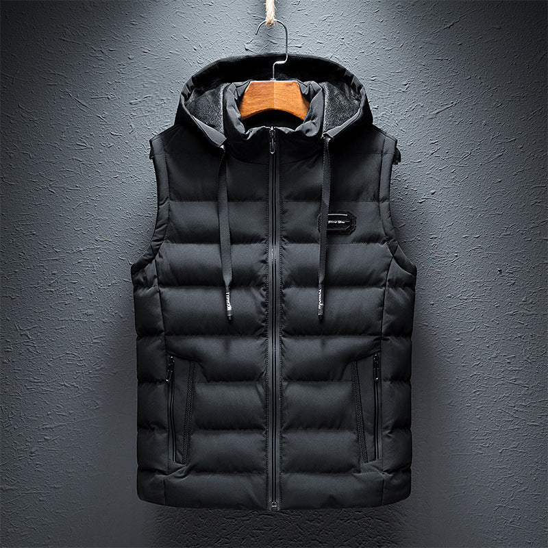 Men's Winter Padded Vest Slim Fit Hooded Jacket - Lencensa 
