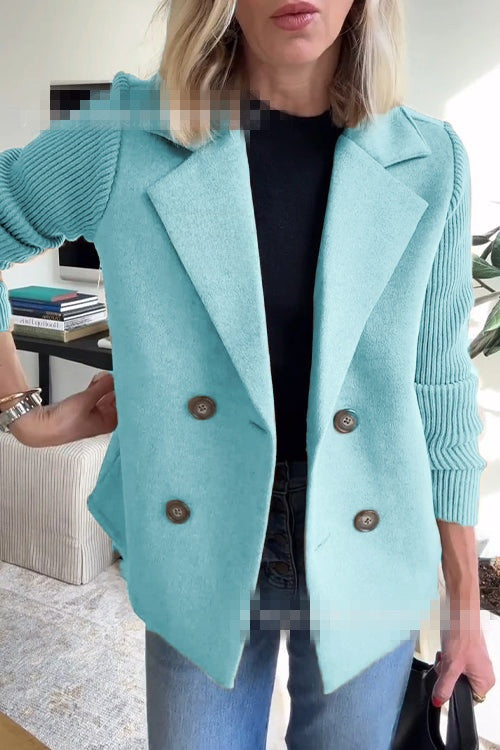 Fashion Elegant Wool Stitching Coat - Lencensa 