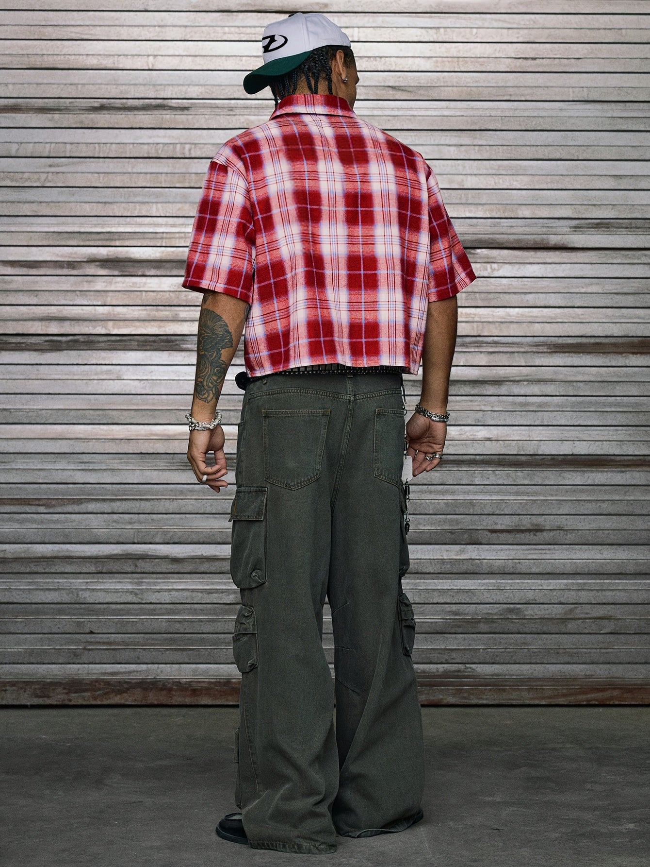 Lencensa - Chemise Homme Manches Courtes Carreaux Rouge et Blanc