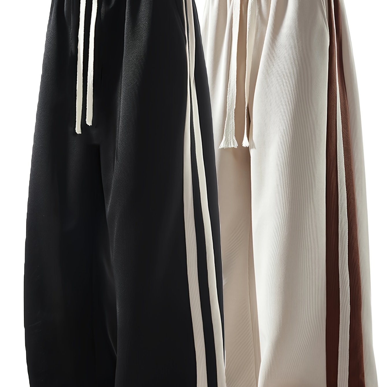 Pantalon Large Rayé Lencensa - Unisexe Sport Casual Toutes Saisons