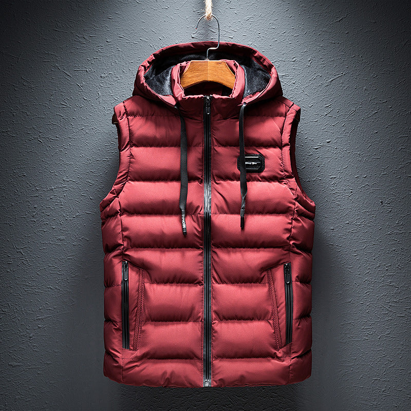 Men's Winter Padded Vest Slim Fit Hooded Jacket - Lencensa 