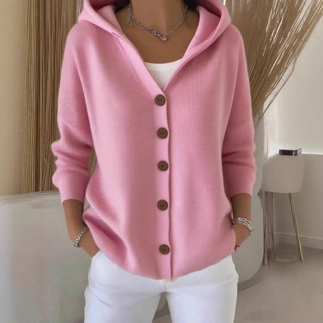 Women's Hooded Knit Cardigan - Lencensa 