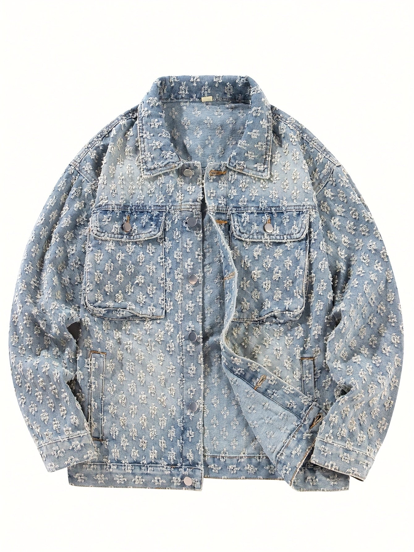 Veste Streetwear Vintage Lencensa - vrai Denim Épaules Tombantes Homme