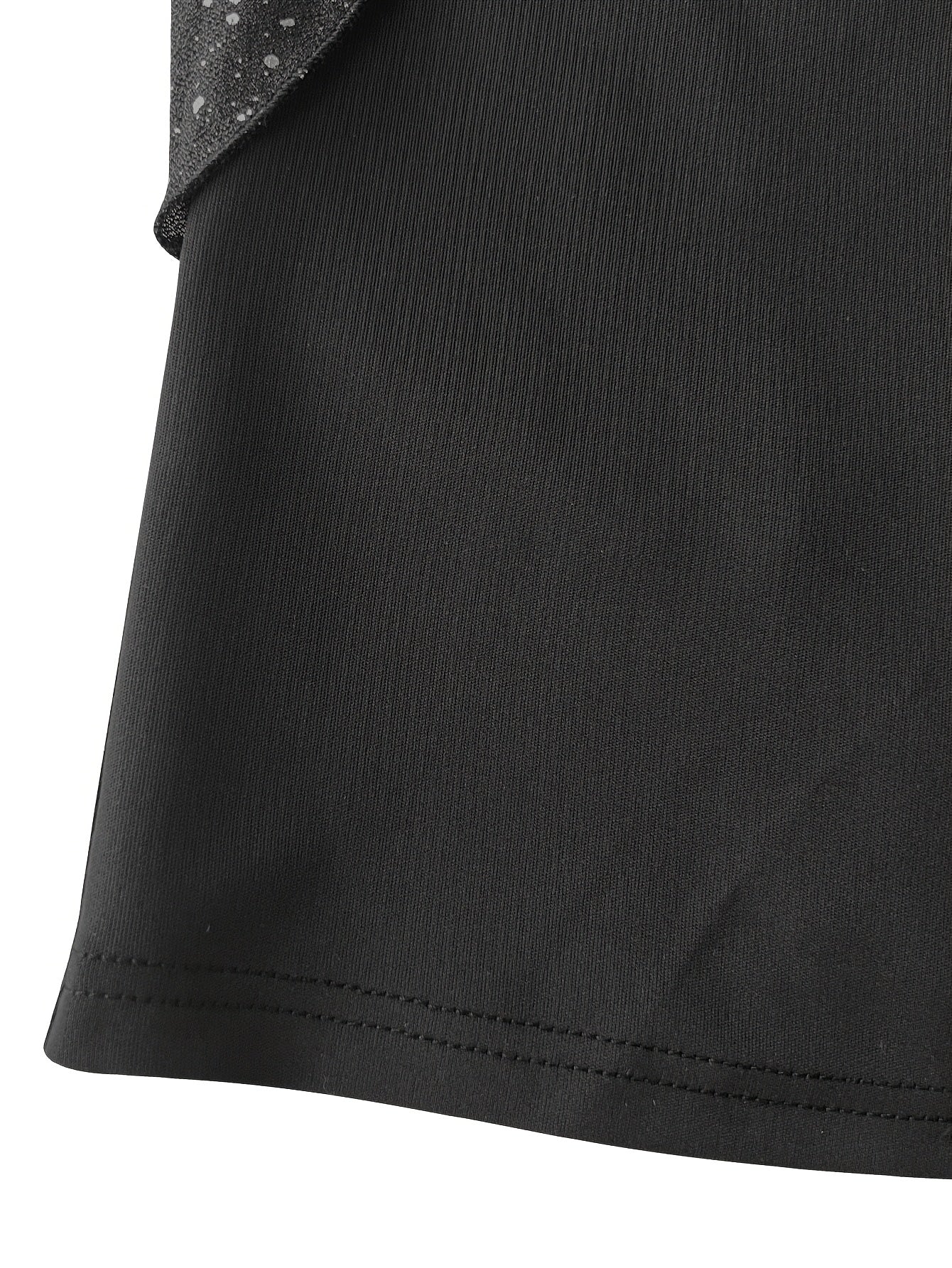 Robe Cape Sequins Lencensa - Sirène Noire Manches Fluides Femme