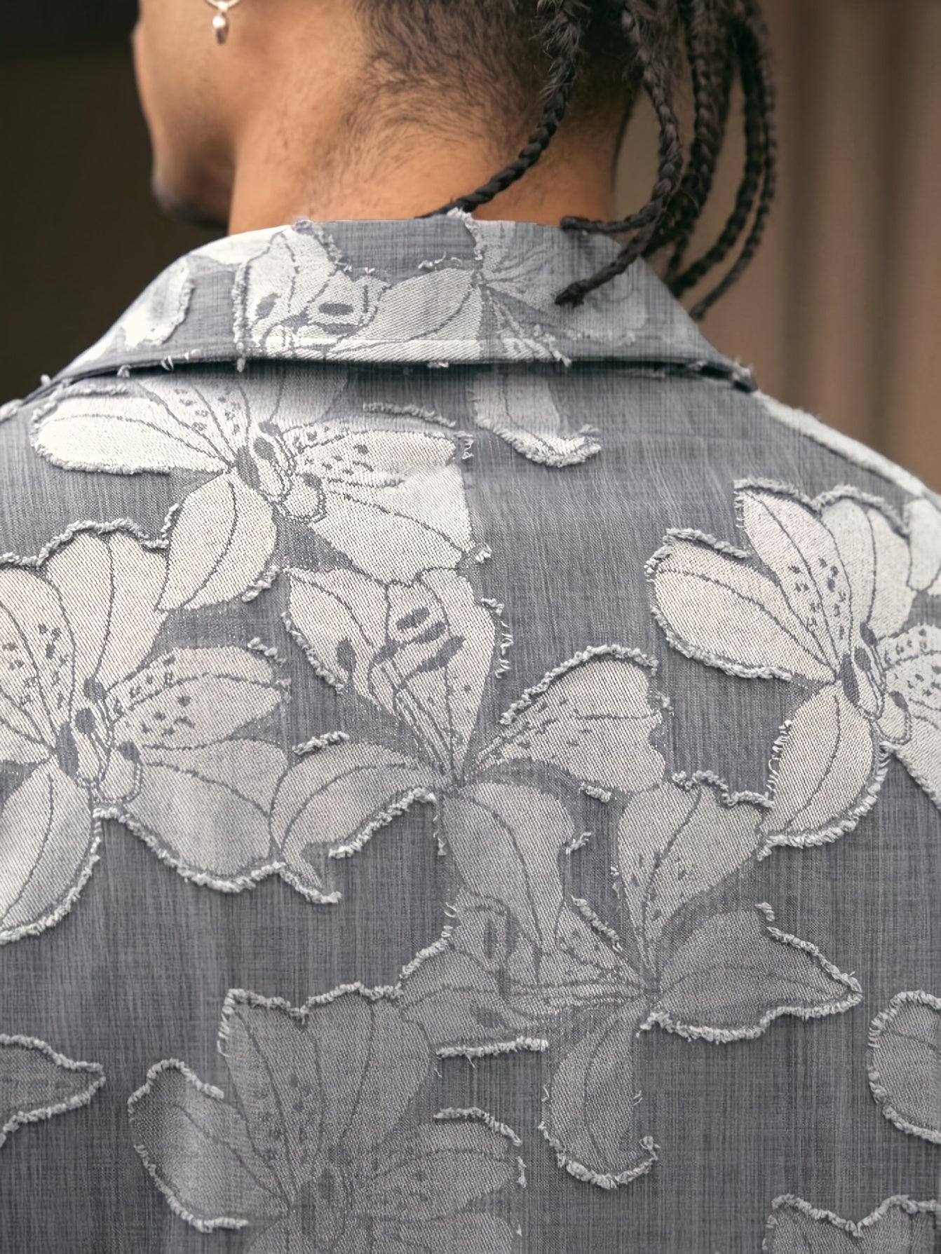 Lencensa - Chemise Homme Manches Courtes Motif Floral
