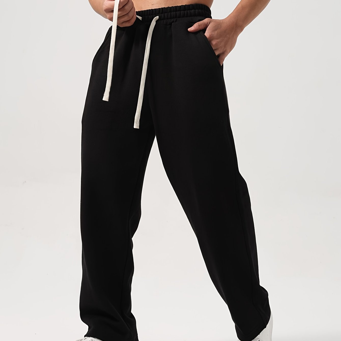 Lencensa - Pantalon Sport Homme Bleu Marine Coupe Droite