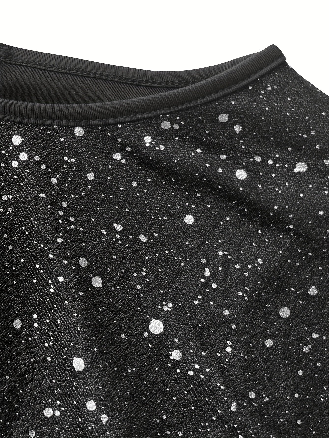 Robe Cape Sequins Lencensa - Sirène Noire Manches Fluides Femme