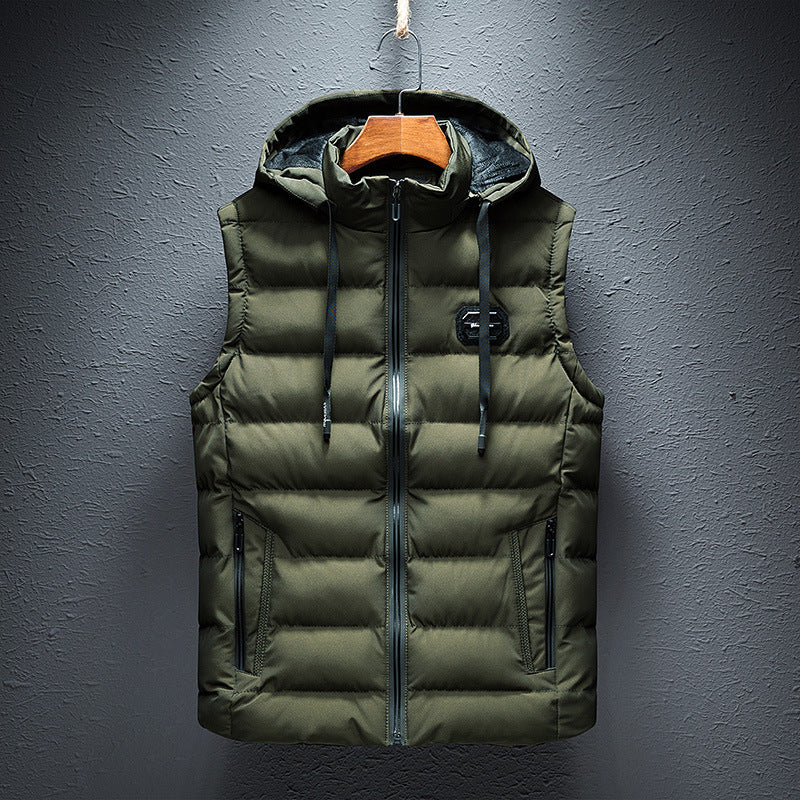 Men's Winter Padded Vest Slim Fit Hooded Jacket - Lencensa 