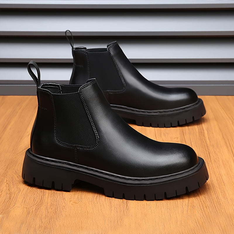 Boots Chelsea Lencensa - Bottines Noires Élastiques Homme