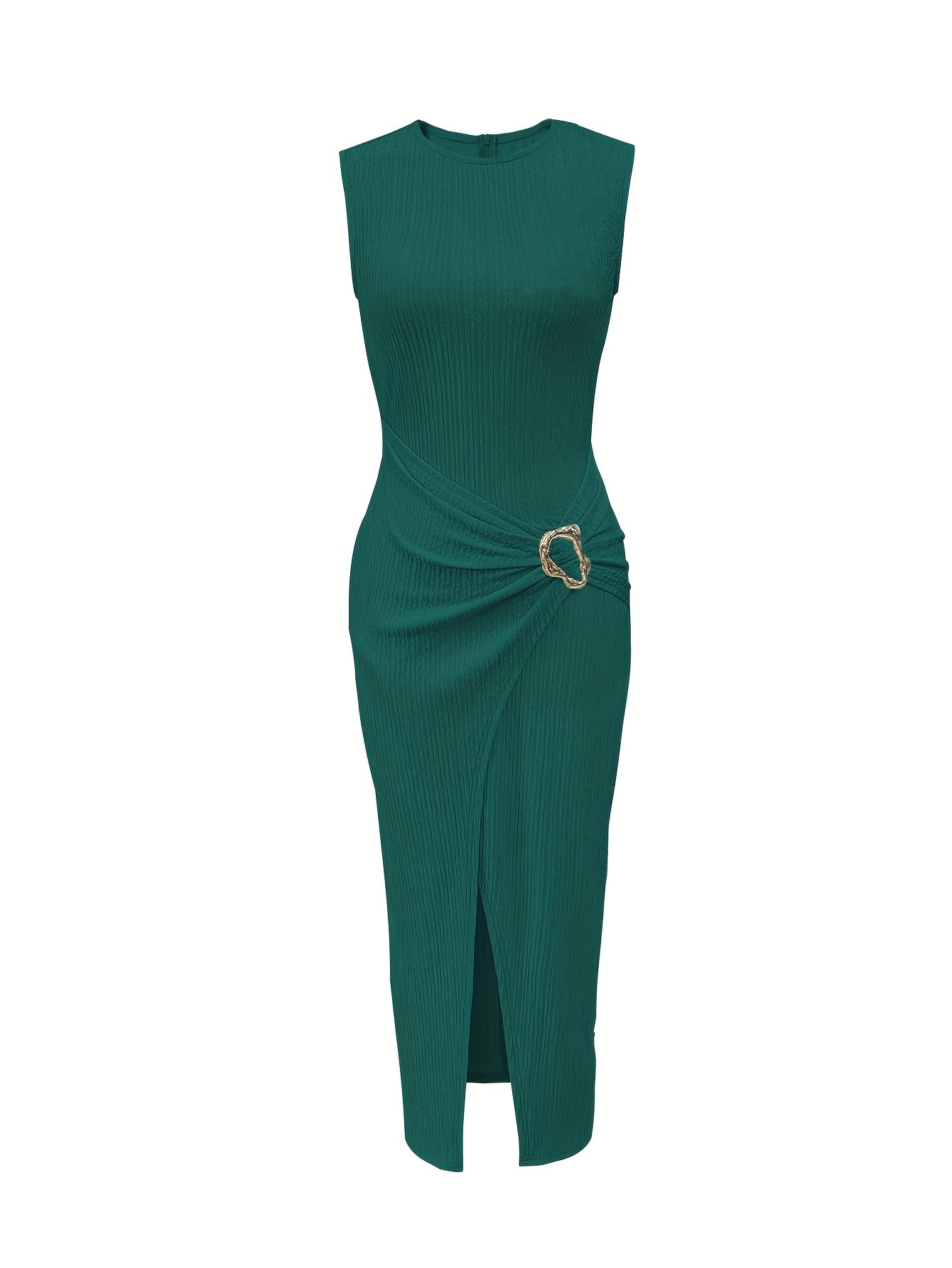Lencensa - Robe Élégante Sans Manches à Fentes Femme