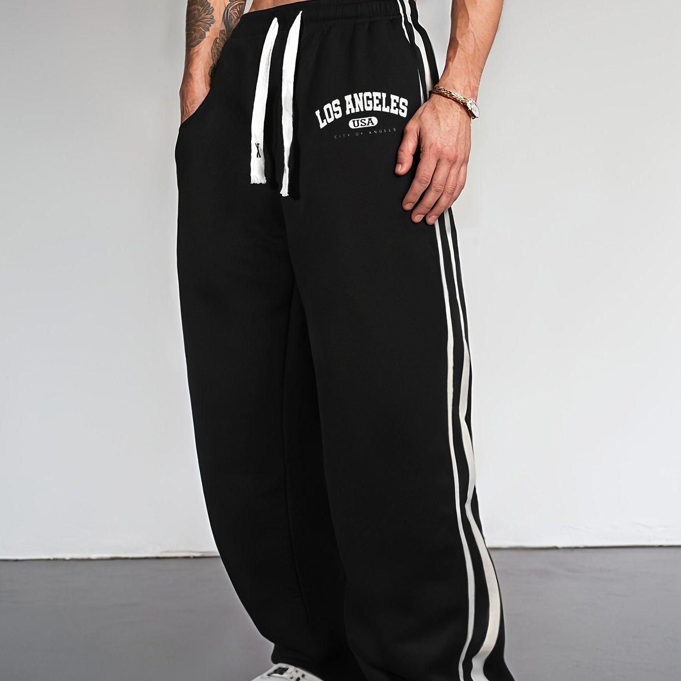 Lencensa - Jogging Homme Los Angeles Taille Élastique