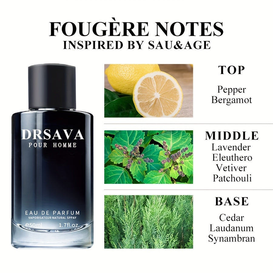 50ml Fougere Fusion Eau De Parfum for Men - Long-Lasting, Refreshing Cologne with Seductive Notes - Perfect Gift for Father's Day, Dating, and Daily Life - Lencensa 