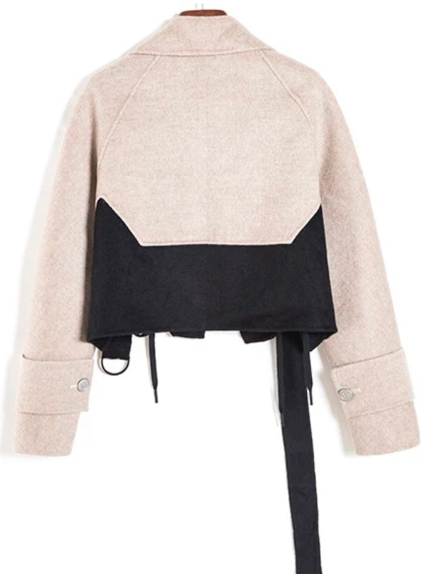 Pure desire style short coat with cross knot decoration - Lencensa 