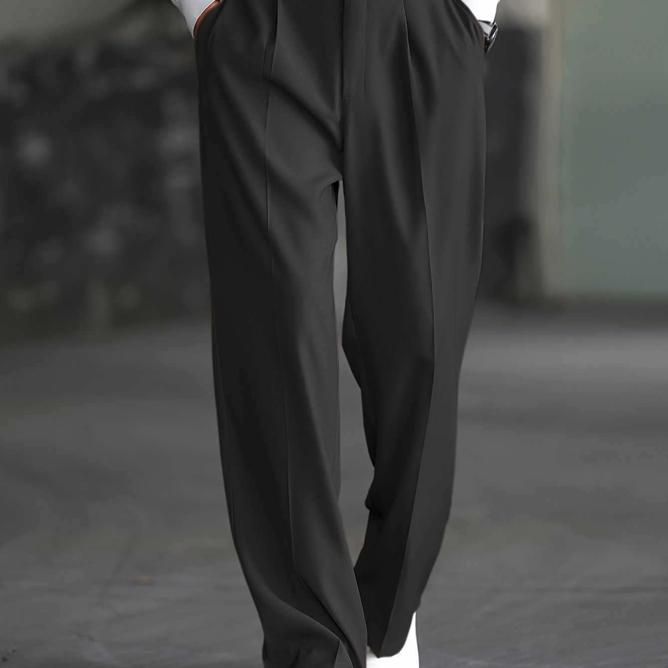 Lencensa - Pantalon Homme Large Beige Coupe Décontractée