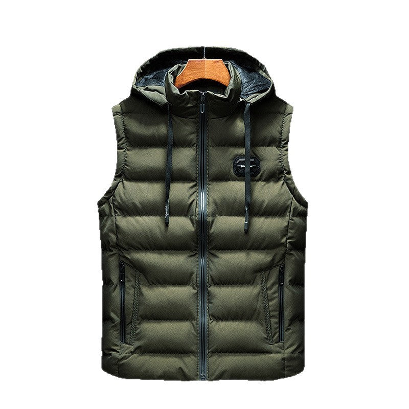 Men's Winter Padded Vest Slim Fit Hooded Jacket - Lencensa 
