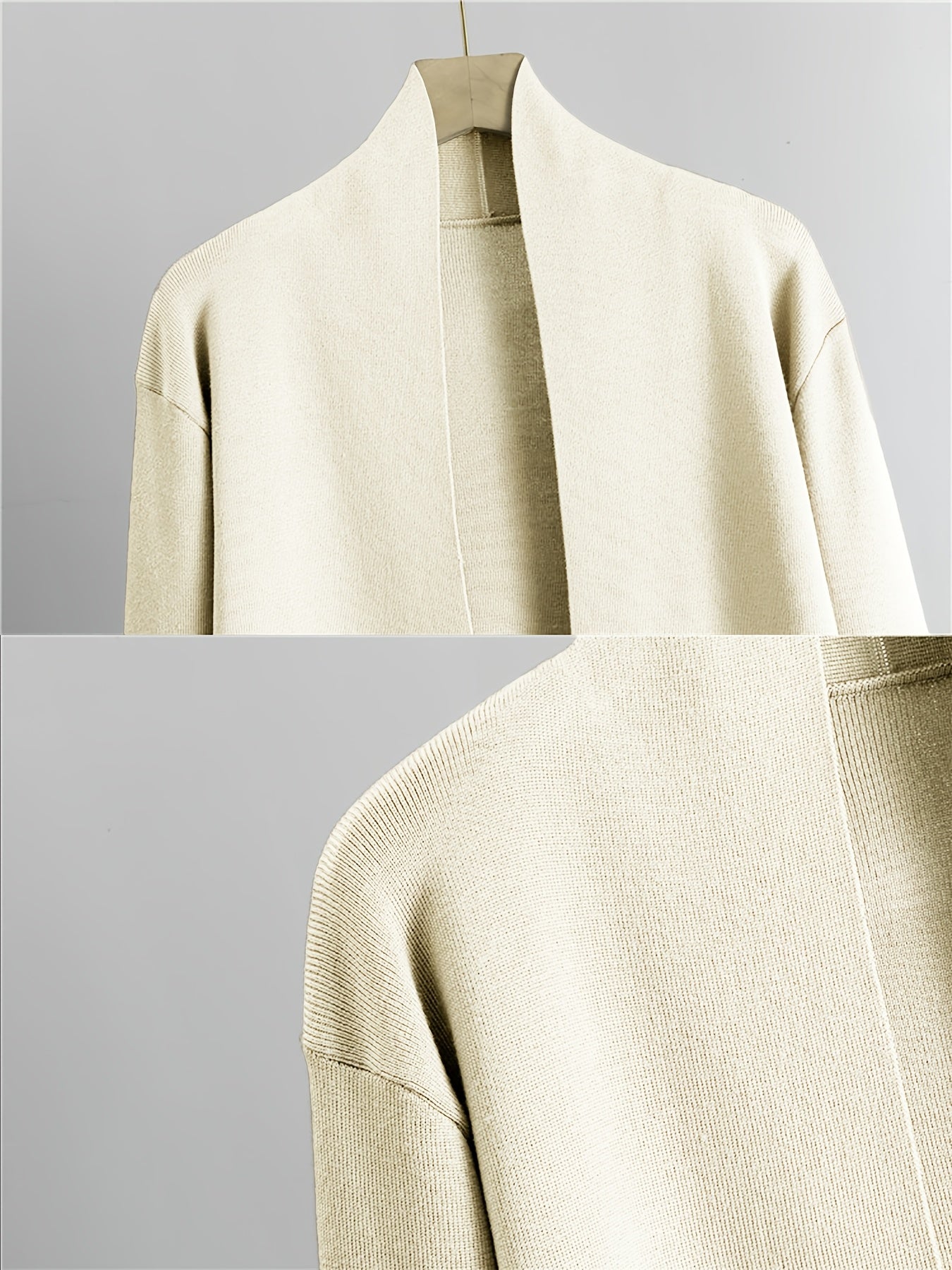 Autumn and Winter Women's Outfit, Solid Color Sweater Three-Piece Set, Cardigan Jacket Ensemble, Casual Elegant Ladies' Suit, Korean Style Top and Bottom Set, Fabric Wide-Leg Pants Set, Fabric Vest Set, Commuter Style Outfit, - Lencensa 