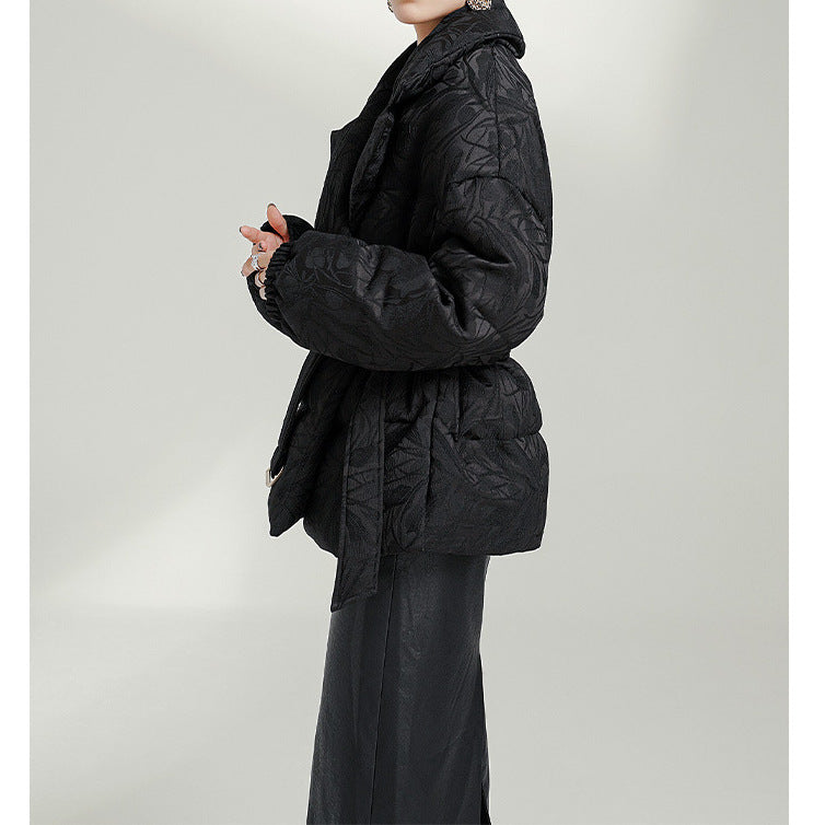 Elegant Black Goose Down Jacket for Women - Lencensa 