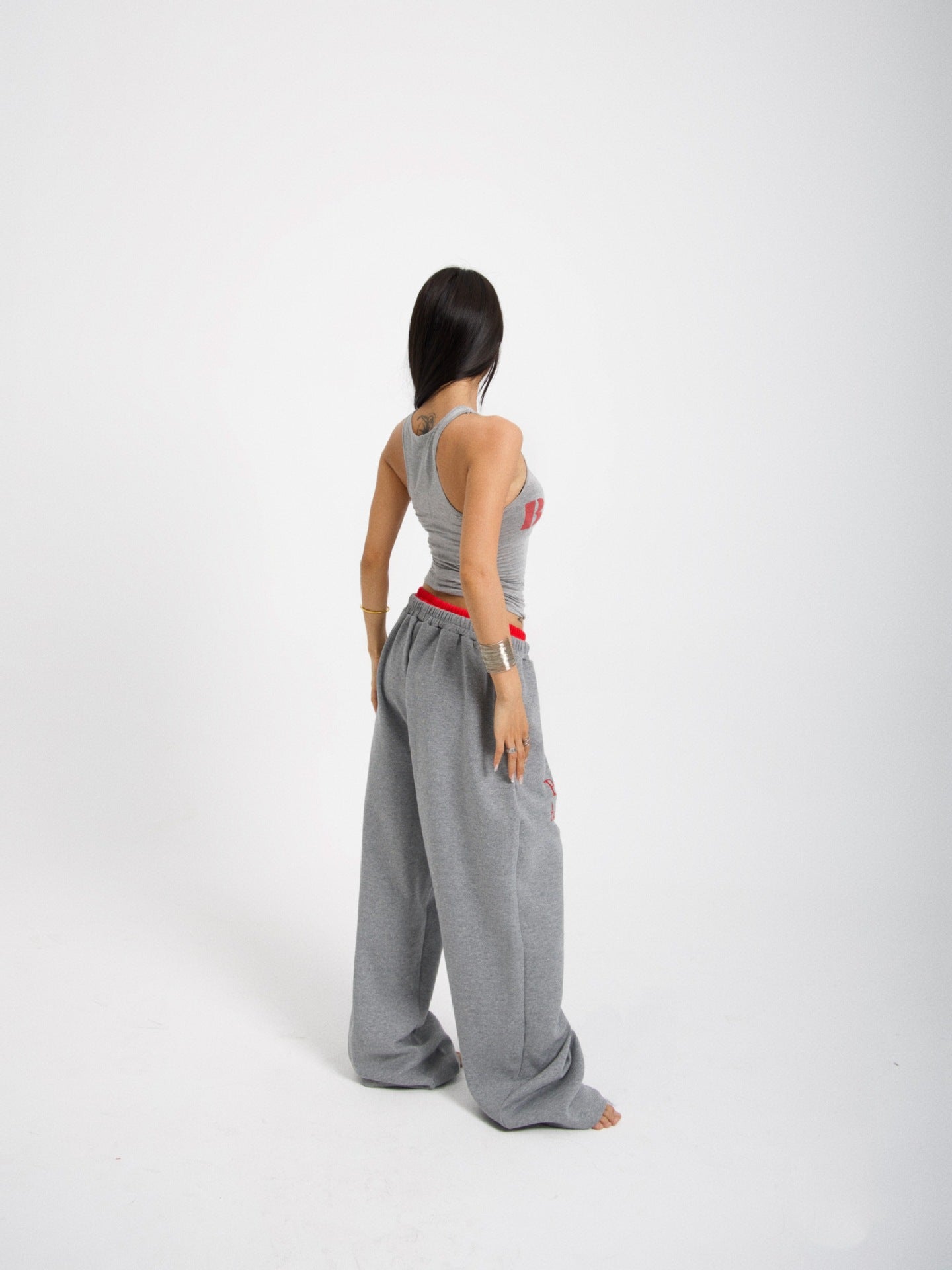 Women's Contrast Waist Casual Sport Pants - Lencensa 