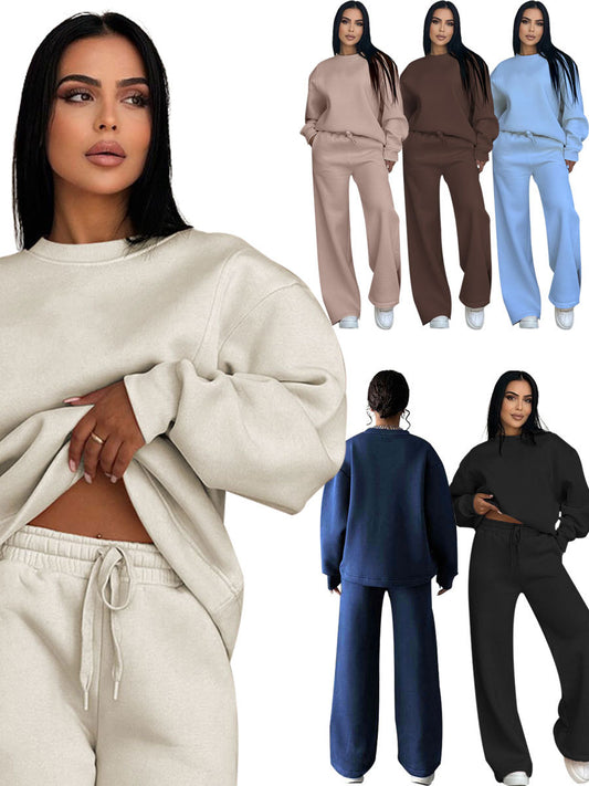 Women's Casual Sweatshirt and Pants Set - Lencensa 