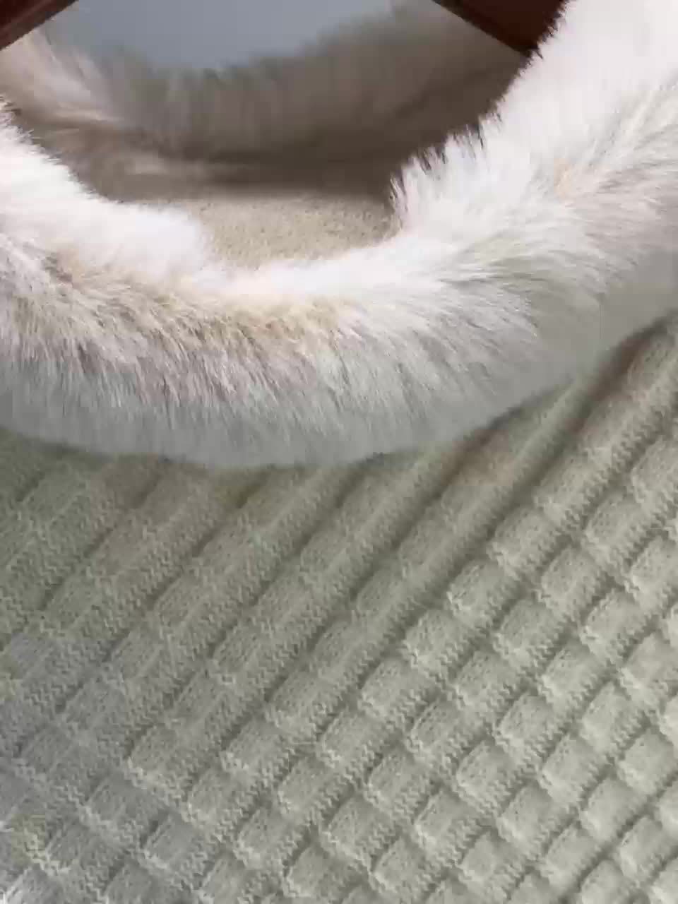 Pure Body" Elegant Special Edition Women's Solid Color Waffle Pullover, 100% Polyester with Faux Fur Collar Splice, Stylish and Warm Sweater for Autumn/Winter, Suitable for Outdoors, Office & Home Wear, Hand Washable, Gift Id - Lencensa 