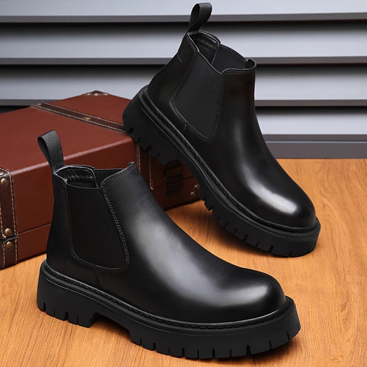 Boots Chelsea Lencensa - Bottines Noires Élastiques Homme