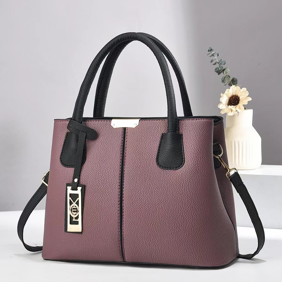 Simple PU Leather Women Shoulder Bag - Lencensa 
