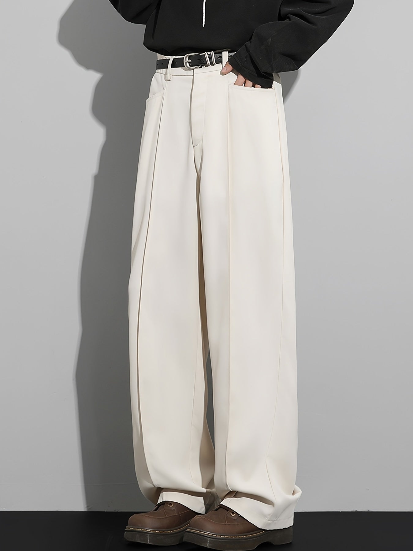 Lencensa - Pantalon Homme Costume Décontracté Taille Élastique