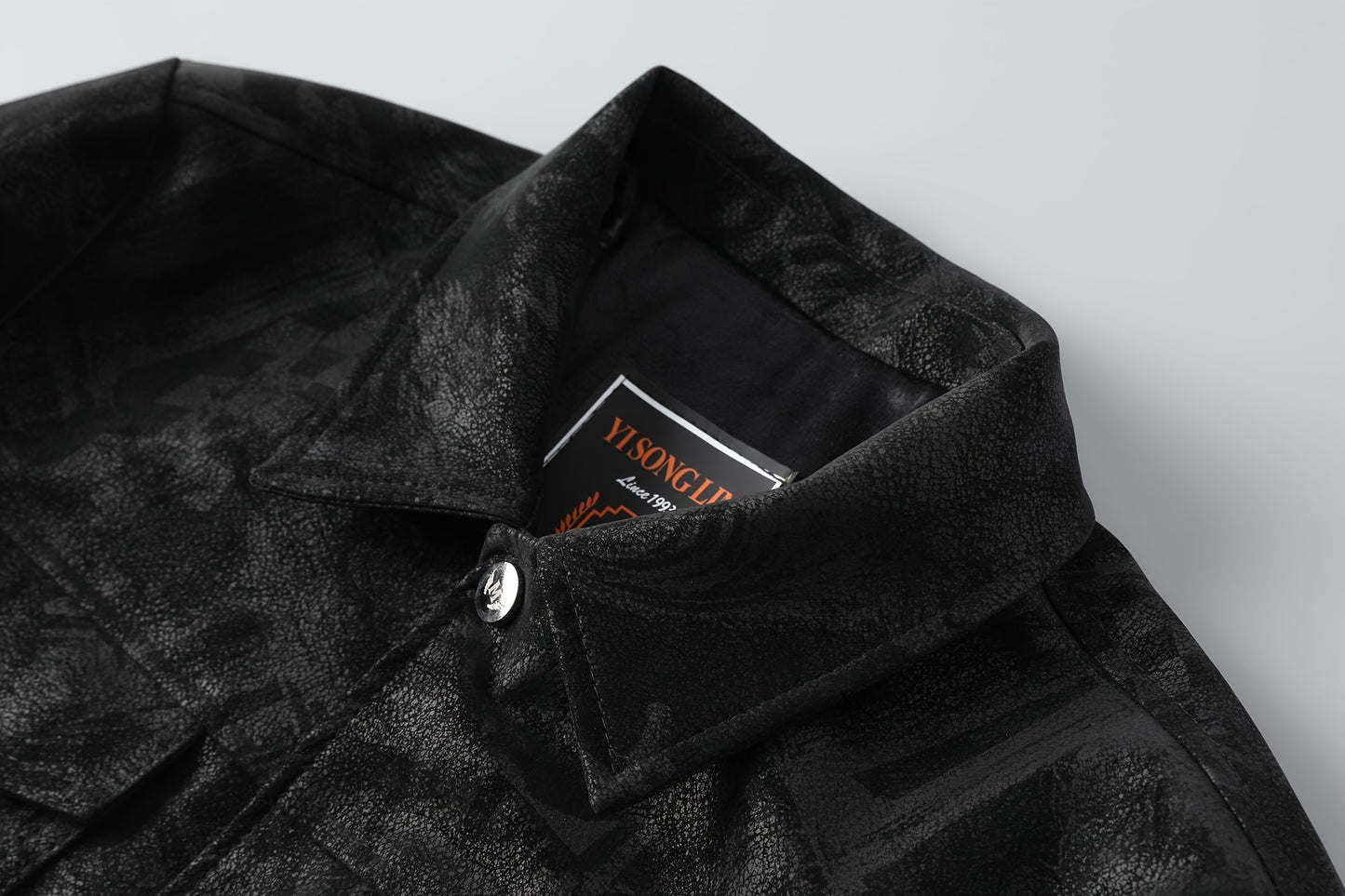 Lencensa - Veste Bomber Homme Noire Motif Imprimé