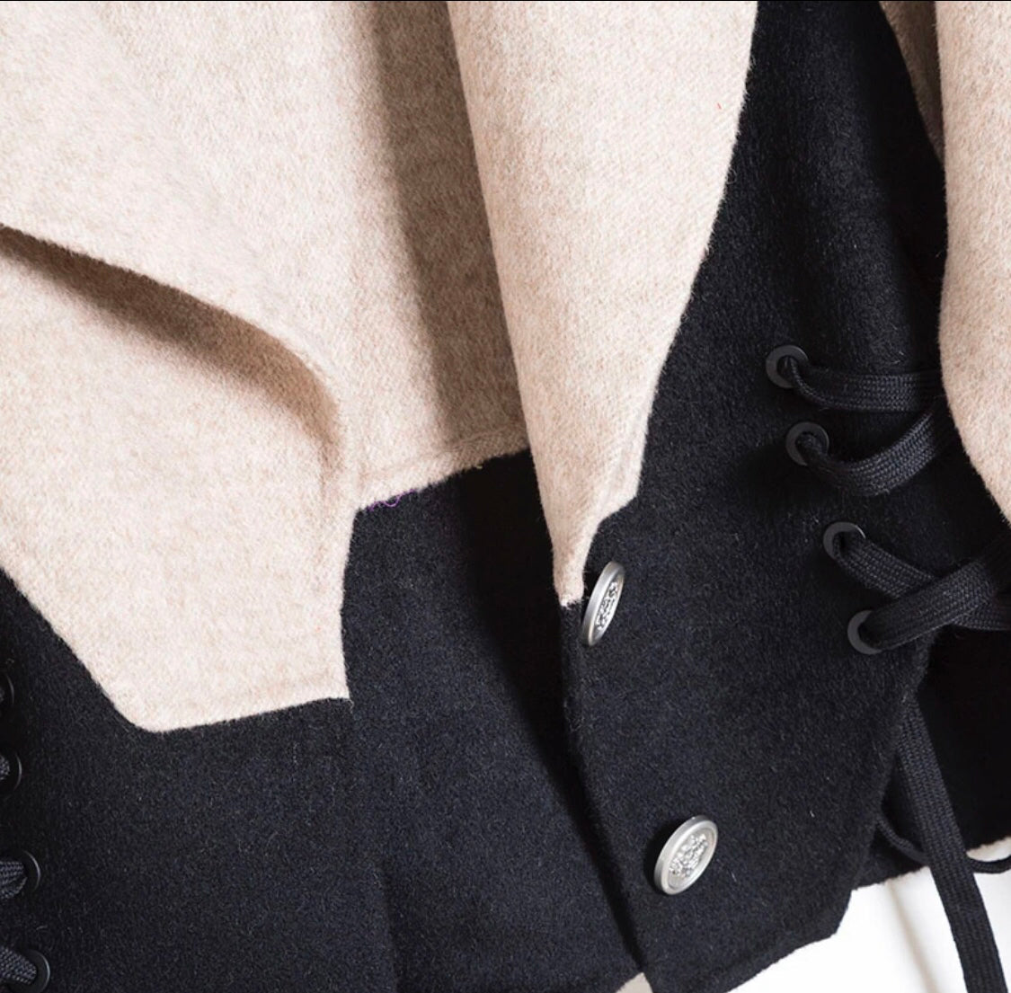 Pure desire style short coat with cross knot decoration - Lencensa 