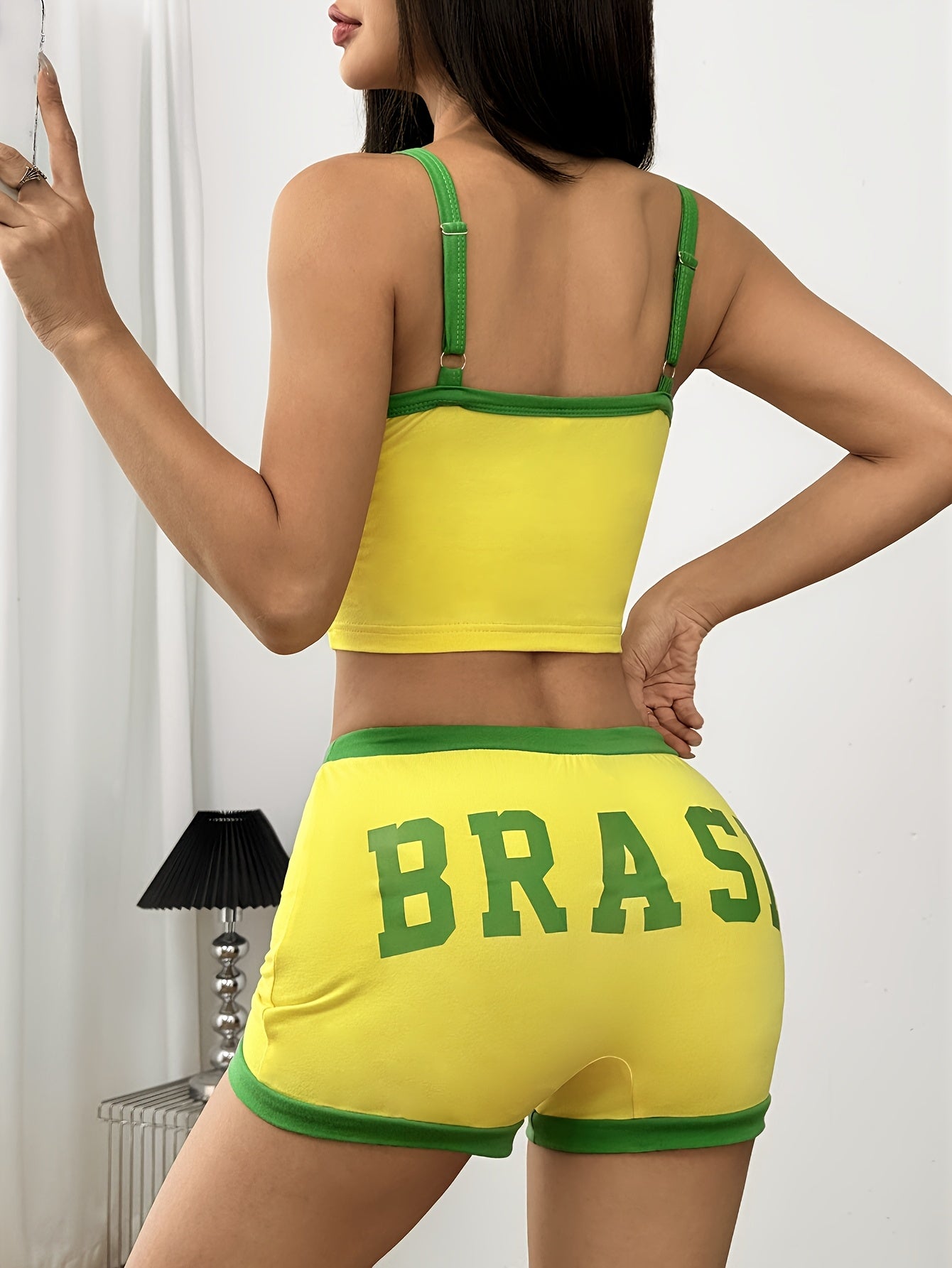 Lencensa - Ensemble Débardeur et Short Drapeau Brésil