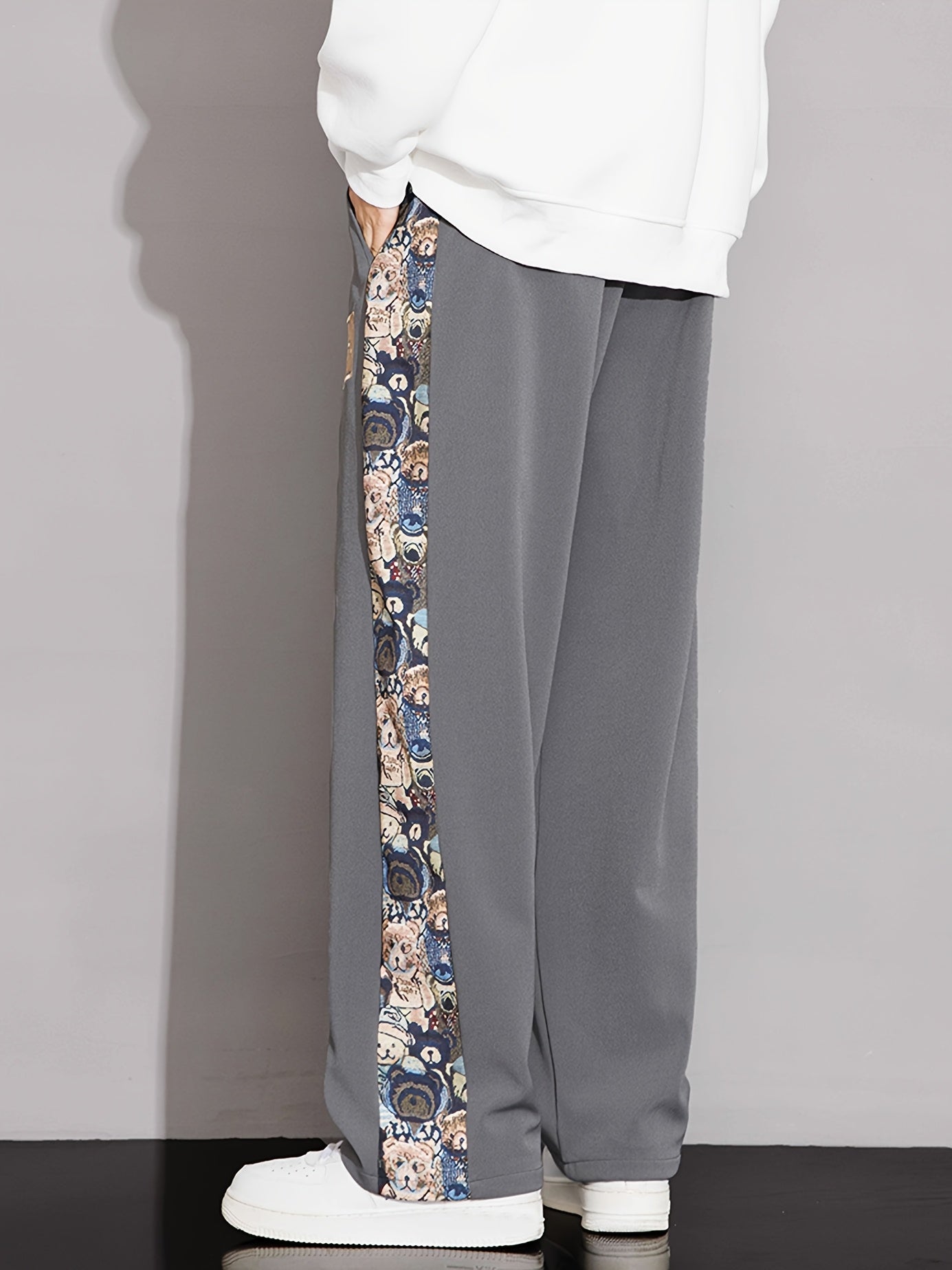 Pantalon Broderie Ours Lencensa - Coupe Large Casual Homme