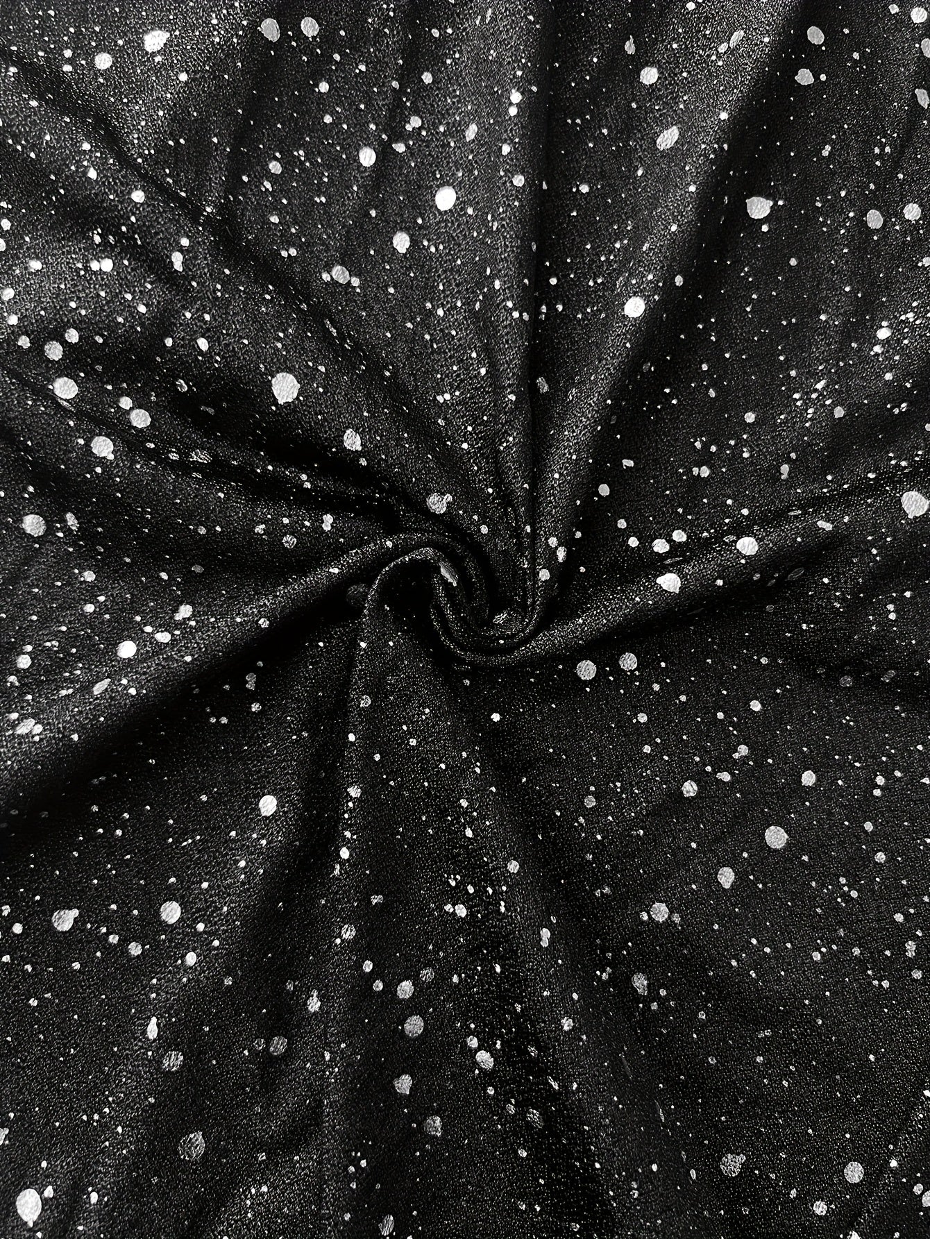 Robe Cape Sequins Lencensa - Sirène Noire Manches Fluides Femme