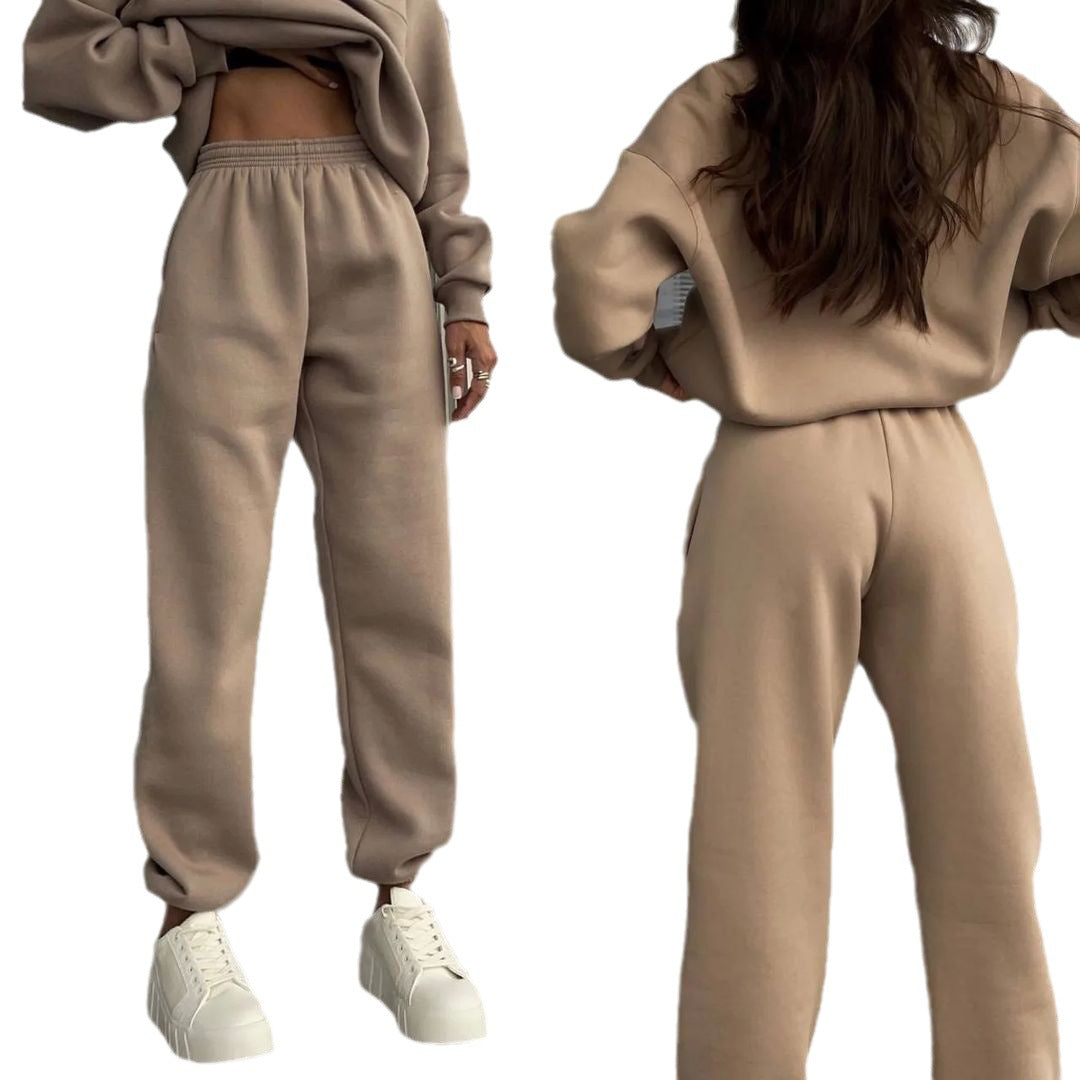Women's Long Sleeve Sweater Pants Two-Piece Set - Lencensa 