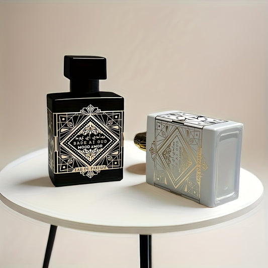 BADE A OUD MOOD AMOR Eau De Parfum - Woodsy And Floral Fragrance for Men And Women - 5-15% Alcohol Content - 1.69oz